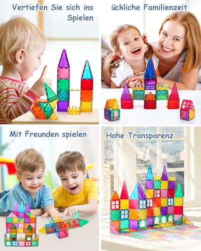 Magnetic Building Blocks for Kids 80 Pieces Educational Building Blocks 3D Magnets Kids Play Toys for Kids STEMS Creativity Montessori