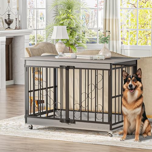 View 1 of ** SIMILAR**
COZPAW Dog Crate Furniture, 48 Inch Dog Crates for Medium/Large Dogs, Farmhouse Wood Dog Kennel Indoor Heavy Duty Dog Cage with Caster Wheels (Gray)