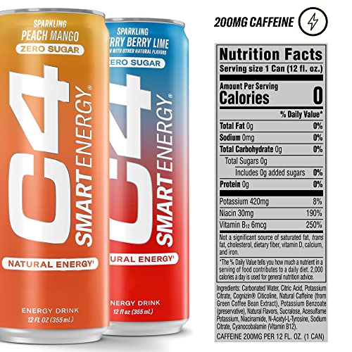 C4 Energy & Smart Energy Drinks Variety Pack, Sugar Free Pre Workout