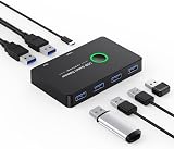 Knadgbft USB 3.0 KVM Switch 2PC 4 Device Port Sharing Keyboard Mouse Printer view 3