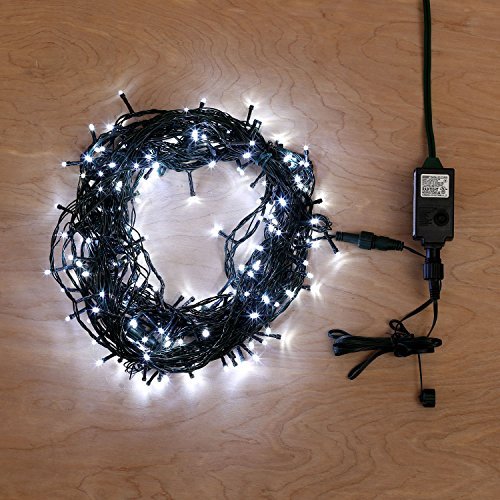 62 Ft. Cool White Low Voltage Plug-in 200 LED 8 Function Indoor Outdoor Cool Touch Holiday String Lights - Expandable to 372 Ft.