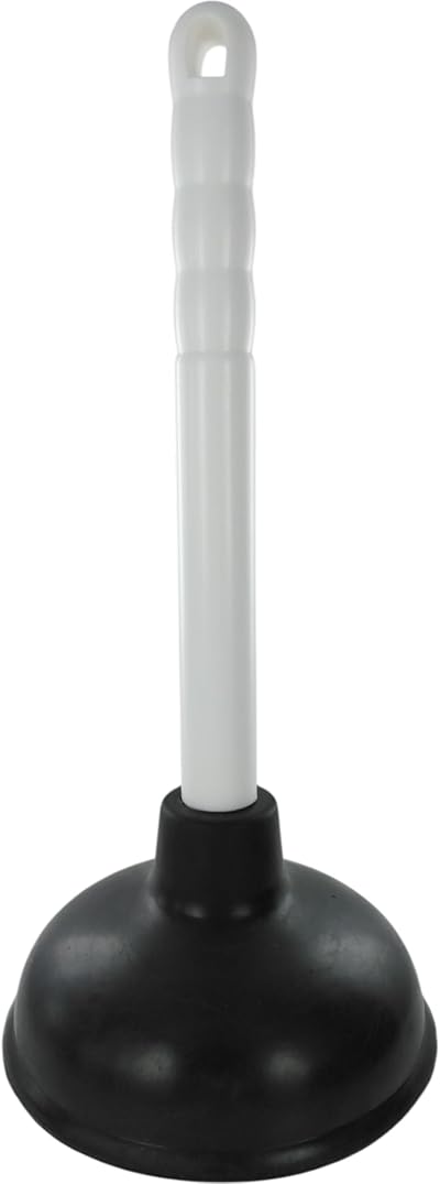Merriway Sink Plunger 125mm Cup with 225mm Handle White Black