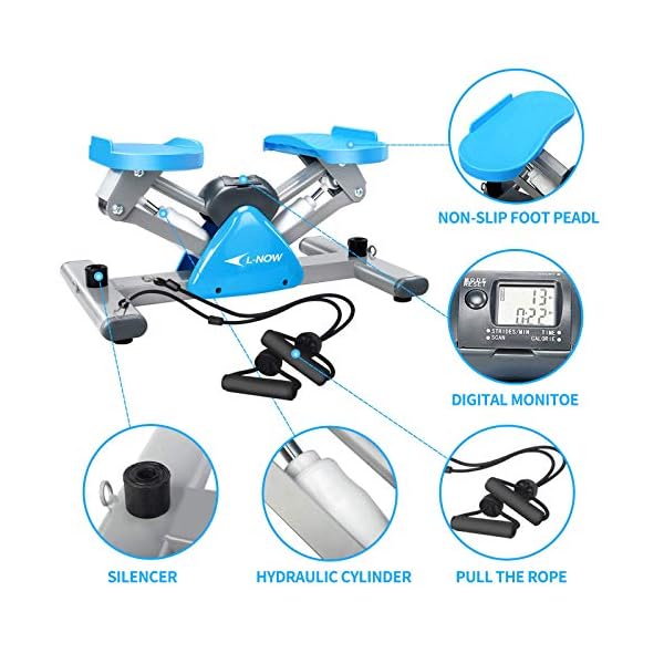 L-NOW-Mini-Stair-Stepper-for-Exercise-Equipment-Stair-Stepper-Machine-with-Resistance-Bands-and-LCD-MonitorMini-Stepper-for-Indoor-Workout L NOW Mini Stair Stepper for Exercise Equipment Stair Stepper Machine with Resistance Bands and LCD Monitor,Mini Stepper…