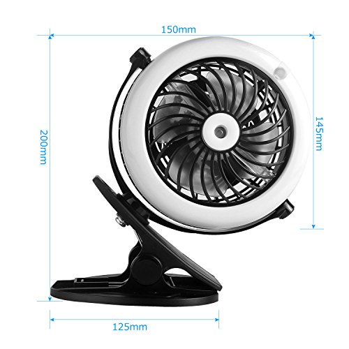 WEINAS Battery Operated Fan, 2 in 1 Misting Fan Clip On Baby Stroller Fan Rechargeable USB Portable Mini Desk Table Fan for Home,Office,Travel