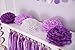 Enfy Purple Happy Birthday Party Decorations – Supplies Set for Adult Women & Men – Boy & Girl Kids - Includes Hanging Wall Bunting Flag Banner with Gold Letters, Pom Poms, Paper Fans, Garlands, Baloons