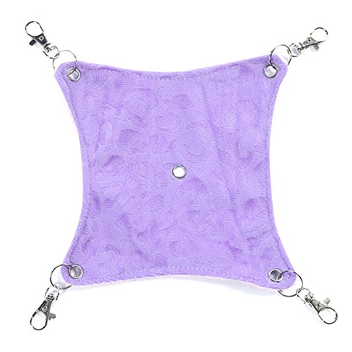 Small Pet Hanging Beds Soft Fleece Hammock with Random Embossing for Hamsters Chinchillas(Random Color) M - Thumbnail 2