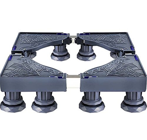 Click Here to See More Images Washing Machine Base,Automatic Heightening Heightening Universal Caster Stand,Stainless Steel Bracket For Washing Machine,Dryer And Refrigerator (Color : Gray)