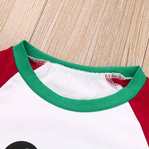 XGao Christmas Pajamas, 2Pcs Christmas Children Kids Cartoon Snowman Top and Pants Xmas Family Clothes Pajamas Outfit Boys Girls for 1 to 12 Years Old (White, 130(for 9-10 Years))