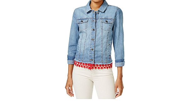Tommy Hilfiger Womens Lace-Trim Jean 