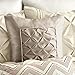 Madison Park Laurel Cozy Comforter Set - Traditional Tufted Faux Silk Design, All Season Down Alternative Bedding with Matching Shams, Decorative Pillow, Ivory Queen(90
