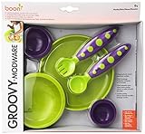 Boon Groovy Interlocking Plate & Bowl with Modware,Purple/Green