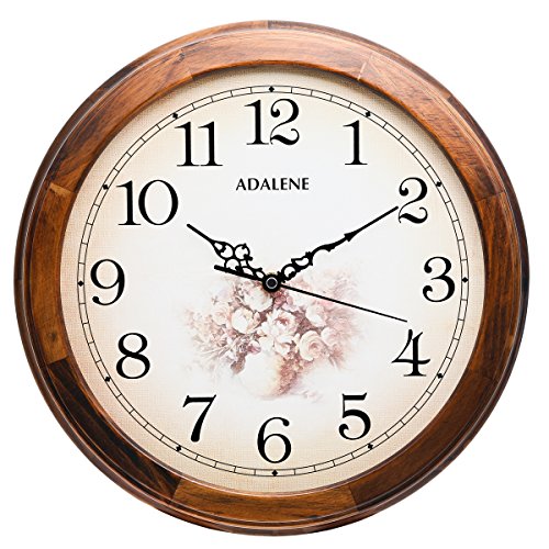 Adalene 14Inch Wall Clocks Large Decorative Living Room Clock Quiet