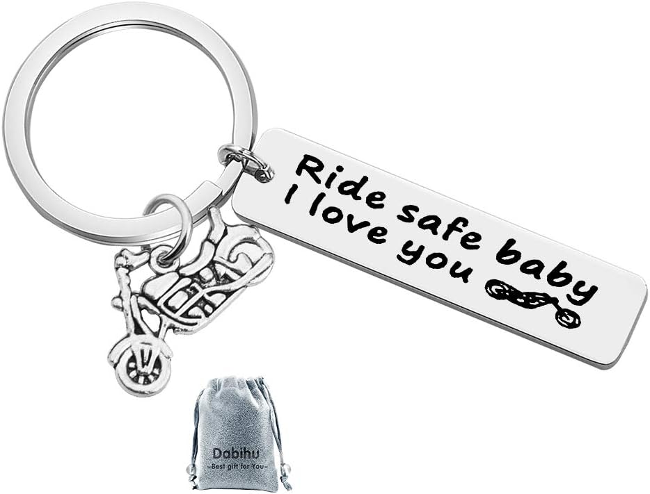 Cycling Lover's Keychain Vitality Bicycle Keychain Upscale Lucky Key Ring Active Bike Bicycle Race Souvenir, Ride Safe Baby I Love You Key Chain Gift for Driver Trucker Dad Husband Boyfriend Family