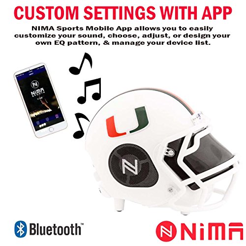 Nima Athletics NCAA Football Miami Hurricanes Wireless Bluetooth Speaker. Officially Licensed Portable Helmet Speaker by NCAA College Football - Small - Thumbnail 2