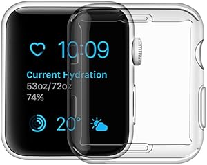 Toosunny Apple Watch Series 1 Case, iphone Watch 1 TPU Screen Protector All-around Protective 0.3mm Hd Clear Ultra-thin Cover (for Apple Watch Series 1 38mm)