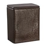 Lamont Home Carter Upright Wicker Laundry Hamper with Coordinating Padded Vinyl Lid