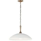 Kichler Delarosa 1-Light Pendant, Updated Traditional Light in White and Champagne Bronze, Sloped Ceiling Compatible, for You