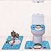 Coloranimal Christmas Design 3 Piece Bathroom Rug Set Includes Bath Mat/Contour/Toilet Lid Cover(Snowman)