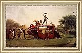 The Old Stagecoach by Eastman Johnson - 15" x 26" Framed Premium Canvas Print