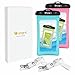 Waterproof Case, 2 Pack Veckle Clear Universal TPU Waterproof Cell Phone Case, Transparent Dry Bag, Pouch, Dirtproof for iPhone 8 7 6S, Samsung Galaxy S8 Plus S7 S6 Edge Smartphone Beach - Blue Pink