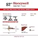 Honeywell Ceiling Fans Royal Palm, 52 Inch Tropical LED Ceiling Fan with Light, Pull Chain, Three Mounting Options, Hand Carved Solid Wood Blades - 50500-01 (Aged Brass)