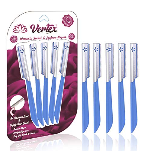 Facial Razor For Women Face - Dermaplaning Tool - Eyebrow Razor Japanese Blades At Home Trimmer Womens Peach Fuzz Hair Removal Finishing Touch Flawless Hair Remover Women's Exfoliating Razors Small Tr