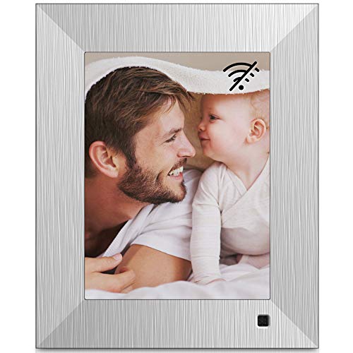 NIX Lux 8-Inch Digital Photo Frame X08F Metal (Non-WiFi) – Wall-Mountable Digital Frame with 1024×768 XGA IPS Display, Motion Sensor, USB and SD Card Slots and Remote Control, 8 GB USB Stick Included