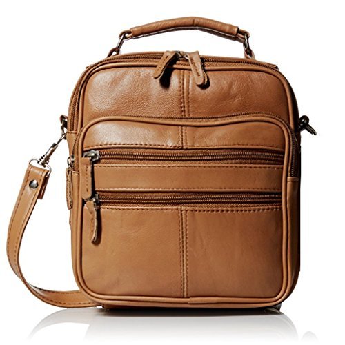 Roma leathers light brown leather travel organizer cros…