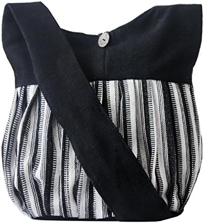 Handmade Crossbody Shoulder bags messenger travel Tote Handbags for women girl (BLACK)