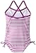 Kanu Surf Girls' Layla Beach Sport Banded 1 Piece Swimsuit, Bali Purple Stripe, 3T