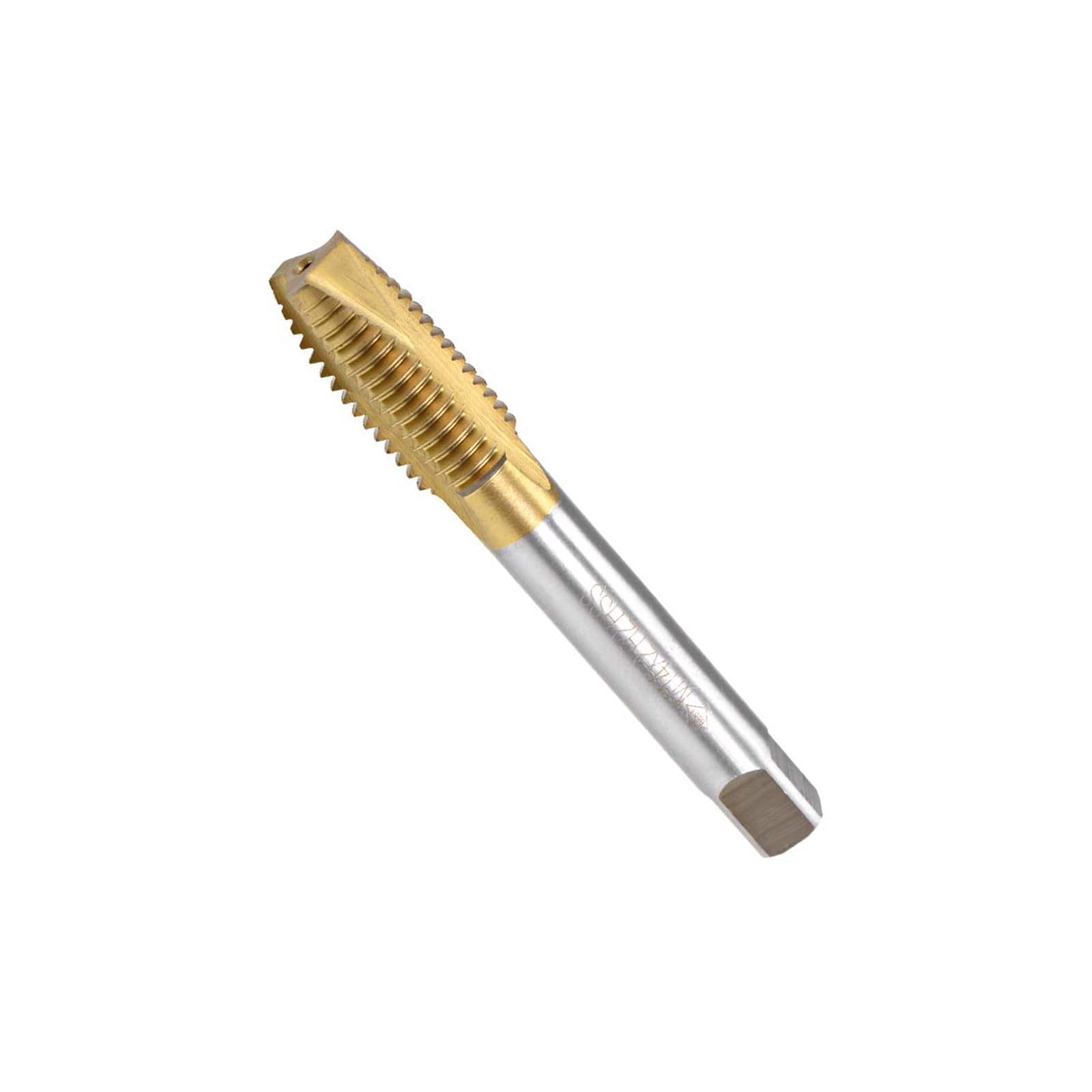 MACHSWON Spiral Point Plug Threading Tap M14 x 2mm, for Drilling and Tapping, H2 3 Flutes HSS, Titanium Coated, Round Shank with Square End Metric Screw Taps Tapping Bit, 1pcs
