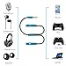 Mic Audio Splitter, Headphones Splitter, Headset Mic Adapter, Headphone and Mic Splitter for Gaming Headset, PS4, Xbox One, Laptop, Windows, Linux, BlackBerry, Andriod (Blue)
