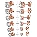 OPALBEST Pack of 6 18K Rose Gold Plated Round Eternity Cubic Zirconia Stud Earrings(3mm-8mm)
