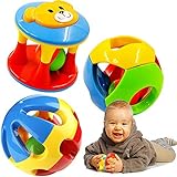 FOREAST 3 Pcs Baby Rattle Ball Toys Colourful Shaking Bell Developmental Rolling Balls Newborn Handbells Infant Gift