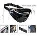 AIWENSI Shiny Hologram Fanny Pack Multi-Function, Soft PU Laser Fashion Travel Bag Wasit Pack for Women Girls, Rave, Festival, Party, Black
