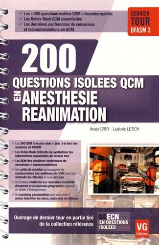 200 questions isolées QCM en anesthésie réanimation