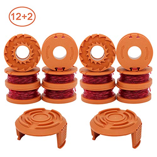 image for RONGJU 12-Pack Replacement Trimmer Spool Line for Worx WA0010 WG180 WG