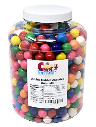 Gumballs Dubble Bubble Assorted 1 Inch Gum balls 24mm in Jar, 10 Pounds