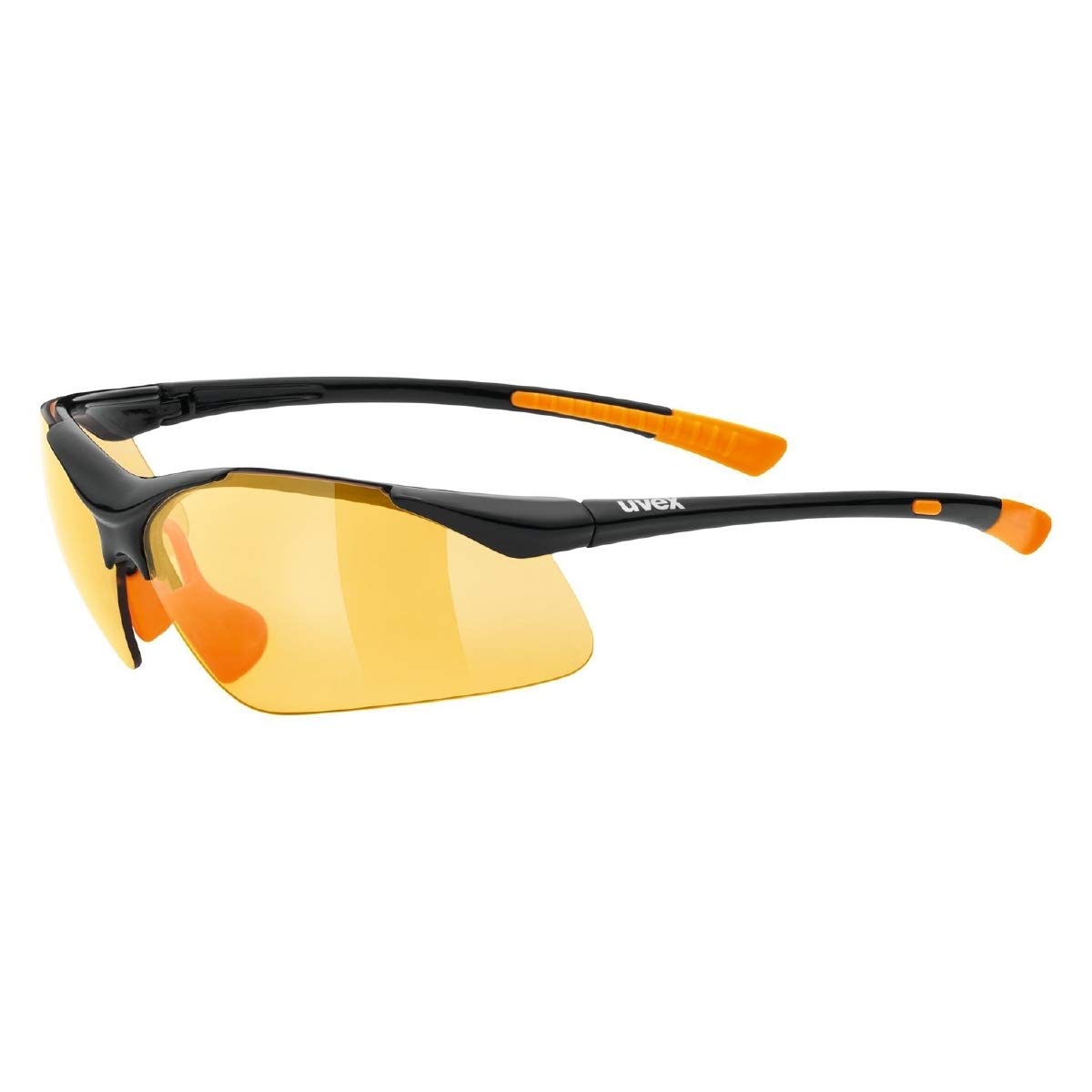 uvex Sportstyle 223 - Sports Sunglasses for Men and Women - Mirrored Lenses - Comfortable & Non-Slip - Black Orange/Orange - One Size