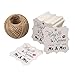 Original Design Wedding Favor Gift Tags, 100 PCS White Square Tags with 100 Feet Natural Jute Twine Perfect for Bridal Baby Shower Anniversary- Hug & Kisses from The New Mr & Mrs