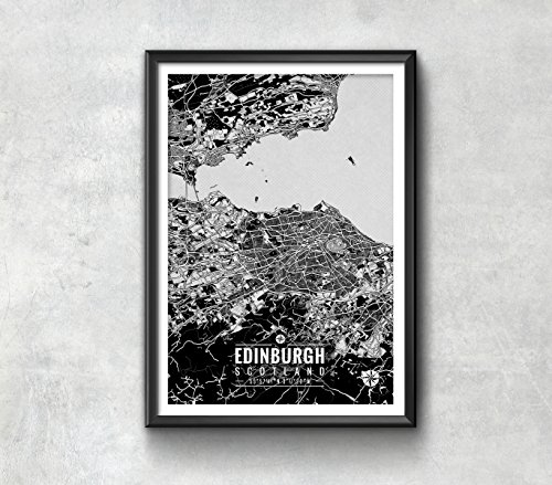 Edinburgh Scotland Map with Coordinates, Edinburgh Map, Map Art, Map Print, Edinburgh Print, Edinburgh Art, Edinburgh, Edinburgh Wall Art