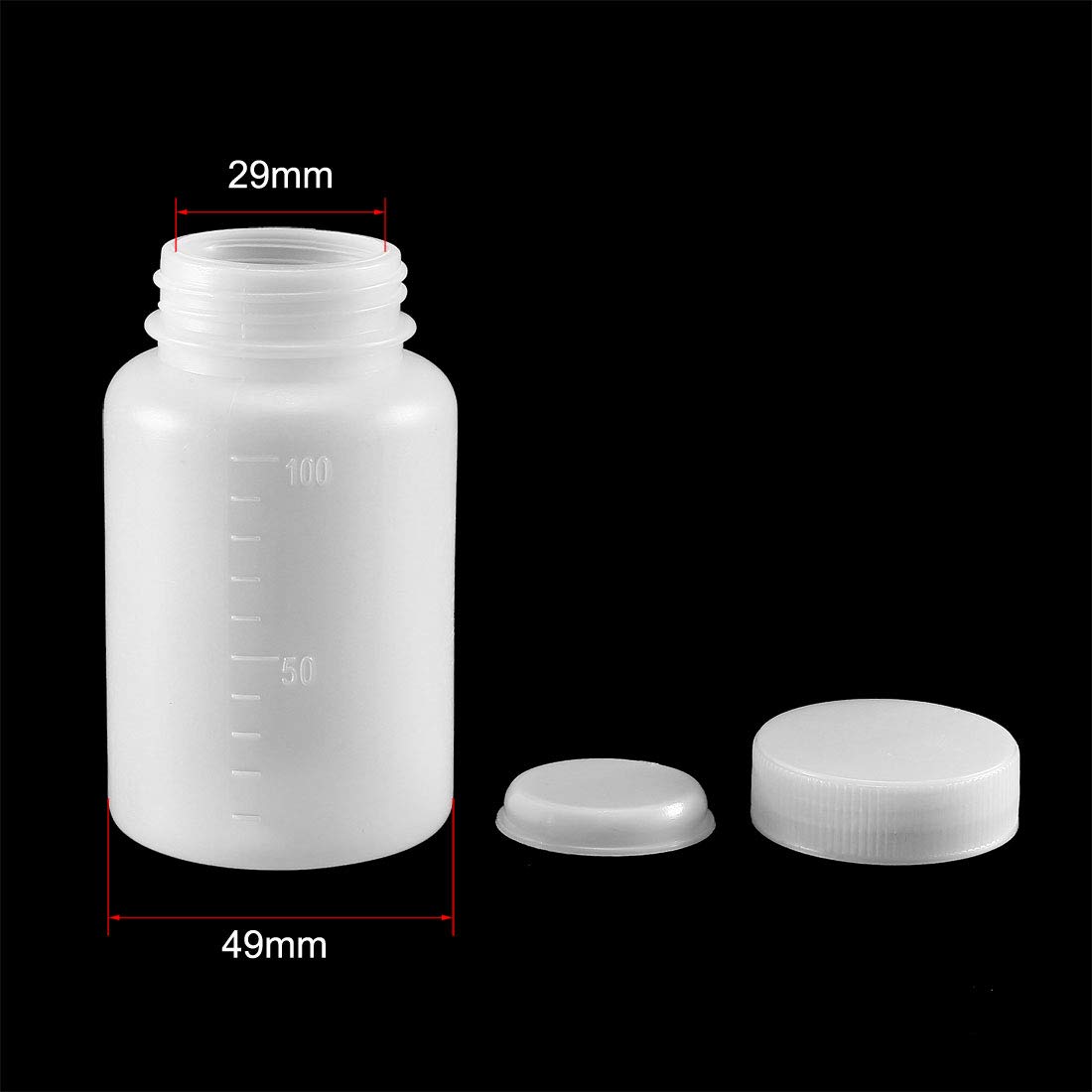 sourcing map Plastic Lab Chemical Reagent Bottle 100ml/3.4oz Wide Mouth Sample Sealing Liquid Storage Container 10pcs - Image 4