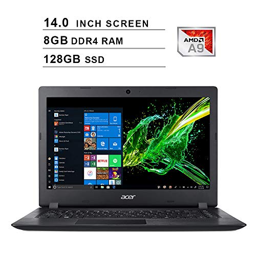 2020 NexiGo Newest Aspire 3 14 Inch Premium Laptop| AMD A9-9420e up to 2.7GHz| 8GB DDR4 RAM| 128GB SSD| AMD Radeon R5| WiFi| Bluetooth| HDMI| Webcam| Windows 10 Home| Black