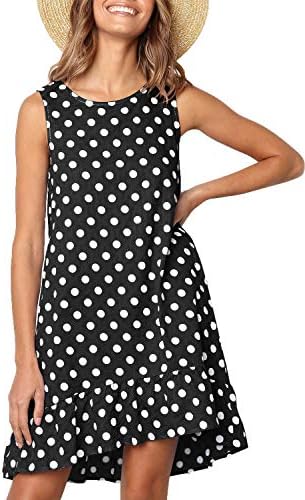 NICIAS Women Floral Short Sleeve Tunic Vintage Midi Casual Dress with Pockets