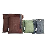 Air Purifying Bags By Simply Better Goods | 100% Natural & Effective Bamboo Charcoal, Eco-Friendly, Non-Toxic, Fragrance Free Deodorizer | 6-Pack Odor Eliminator & Freshener For Your House & Car