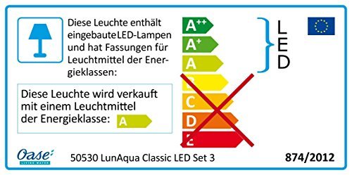 OASE 50530 LunAqua Classic LED Set 3 - LED-Scheinwerfer für Gartenbeleuchtung | Unterwasserbeleuchtung zum Einsatz in Teich, Gartenteich, Schwimmteich, Fischteich, Pool, Brunnen und Außenbereich – Bild 5
