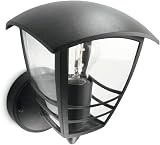 Philips Creek Outdoor Wall Light IP44 Aluminium Black E27 Bulb Sold Separately view 3