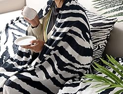 WIBUE Zebra Throw Blanket 60"x50" with 2 Pcs Pillow