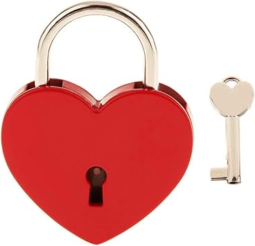 Newin Star Un candado en Forma de corazón con el Paquete de Key Pequeño Corazón Metal