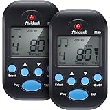 Mini Digital Metronome, Multifunctional, Portable, Volume Adjustable, Clip on, with Speaker, Beat Tempo, with Battery for Piano, Guitar, Saxophone, Flute, Violin, Drum (2, Black)